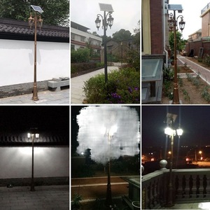 Farola de Jardín Solar de Hierro con Pantallas de Vidrio, LED Blanco Cálido 2700K, Sensor de Movimiento IP66, Lámpara Exterior con Garantía de 10 Años - Product Image 2