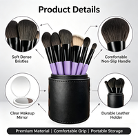 Kit de pinceaux de maquillage de voyage 8 pièces en fibres synthétiques, mini et portables, pour fond de teint, fard à joues et fard à paupières, fourni directement par l'usine OEM ODM