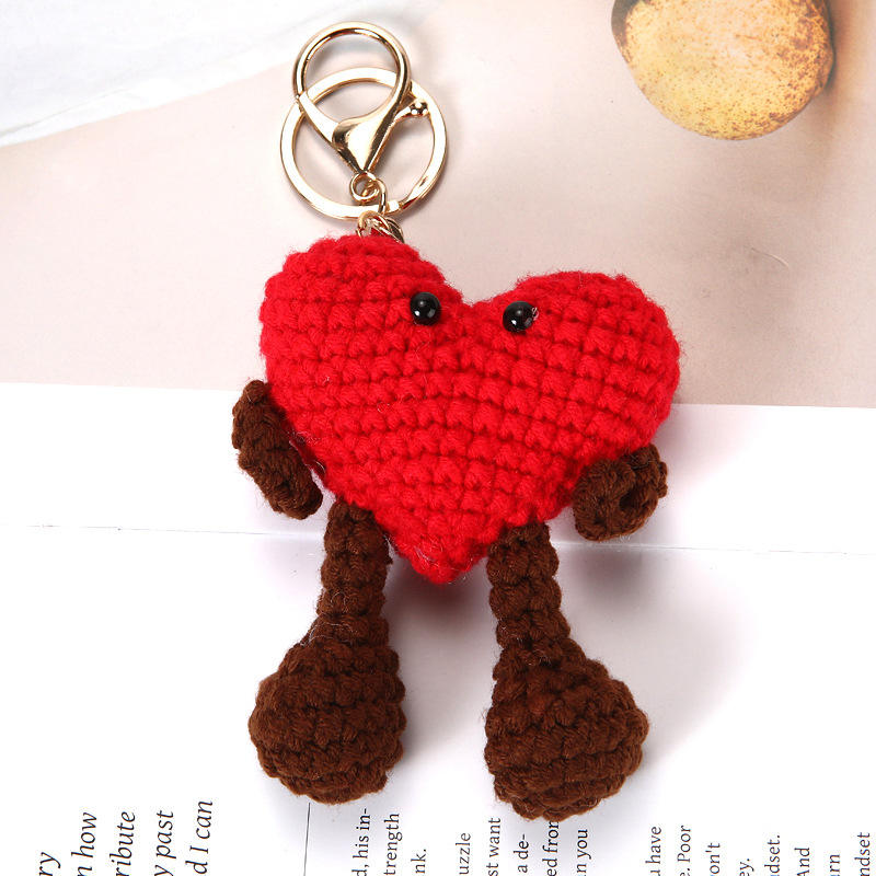 พวงกุญแจโครเชต์สีแดง