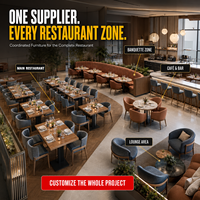 Meubles de café modernes en cuir, canapé, tables et chaises de restaurant en bois, ensemble de sièges de banquette pour les fournitures hôtelières
