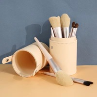 Ensemble de 12 pinceaux de maquillage Morandi en bois, poils de poney doux personnalisés, logo personnalisé, ensemble complet de pinceaux de maquillage de luxe en aluminium rose doré