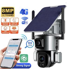 Caméra de sécurité réseau 4G Wi-Fi 8MP 10X 4X à double objectif avec zoom optique PTZ et suivi de mouvement, en promotion pour usage intérieur CMOS Cloud extérieur - Product Image 3