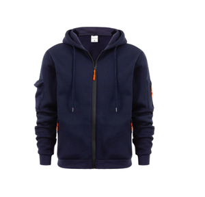Jaqueta Casual Masculina de Moletom com Zíper e Capuz, Multibolsos, Esportiva, Tamanhos Grandes, para Primavera e Outono - Importada - Product Image 1