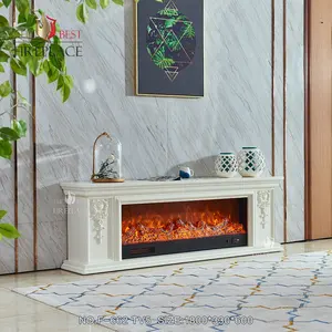 Custom suppliers white resin carved electric fireplace tv stand french style fireplace mantel with inserts