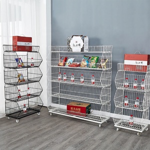 Scaffale in metallo scaffale industriale in metallo resistente espositore per cestini in filo metallico scaffale in filo metallico a 2 livelli cd rack. De sktop shelf. - Product Image 2