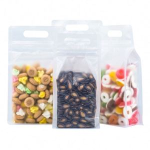 Sac en plastique transparent mat refermable avec poignée, personnalisable avec logo, pour emballage alimentaire 2026, pack promotionnel - Product Image 1