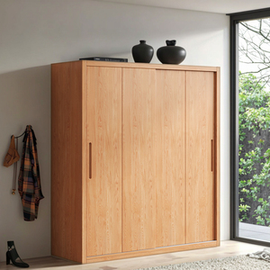 Armario de Madera de Pino Macizo con Puerta Corredera, Diseño Moderno y Simple para Dormitorio o Almacenamiento Infantil, Disponible en Stock - Product Image 4