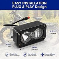 Phare de moto électrique tout-terrain 20W 6000 6500K, lumière combinée spot et flood pour Surron Light Bee