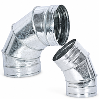 Vente directe usine : Coudes en tôle galvanisée à 90 degrés, raccords de tuyauterie en spirale, coudes de réduction, tuyaux de ventilation personnalisables