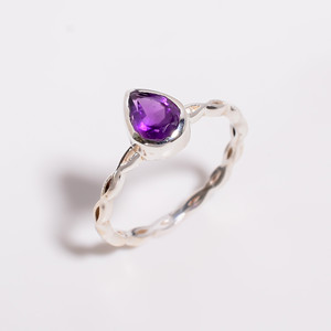 Anillo de Plata de Ley 925 a la moda para mujer, anillo minimalista de piedras preciosas de corte de pera granate Natural, exportador de joyería de plata antigua - Product Image 6