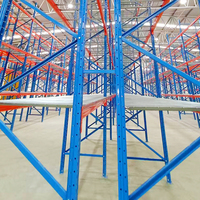 Étagères à palettes robustes avec plancher en grillage métallique, rayonnages sélectifs industriels réglables pour entrepôt et logistique