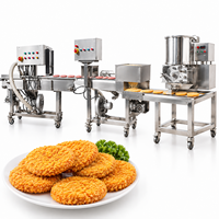 Ligne de production automatique de galettes de viande, machine à former, paner et enrober les hamburgers pour la fabrication de coupes de viande