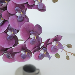 Flor Artificial de Seda Simulada de Phalaenopsis, Decoración Floral Moderna Realista Hecha a Mano de Alta Calidad para Sala de Estar o Cafetería - Product Image 4