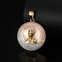 Pendentif icône religieuse en gros de luxe bijoux catholiques pendentif bijoux plaqué or 14 carats monochromatique