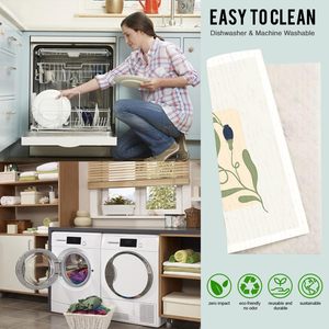 Ensemble de torchons de cuisine doux réutilisables bon marché de conception personnalisée éponge absorbante lavable nettoyage vêtements de vaisselle suédois - Product Image 2