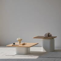 Meubles de salon élégants en bois massif chêne ensemble de table basse minimaliste moderne de luxe nordique table d'appoint table d'appoint