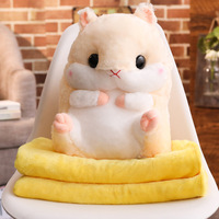 Gefüllte süße Hamster Plüsch tier Großhandel Plüsch Hamster mit warmen Decke Spielzeug benutzer definierte hand warme Kissen Hamster gefüllte Plüsch tier