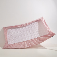 Surmatelas matelassé imperméable de couleur unie, taille personnalisée, 100% polyester, housse de protection toute saison pour hôtel, maison, chambre, lit ajusté