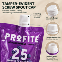 Emballage personnalisé en plastique Doypack pour boissons, pochette à bec verseur pour boisson énergisante avec bouchon inviolable pour boisson protéinée, nutrition liquide