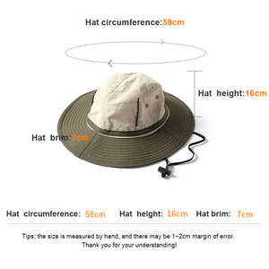 Unisex Outdoor Windproof Polyester Bucket <b>Hat</b> Wide Brim Summer Travel Cycling Fishing Four Seasons Manufacturer - Product Image 2
