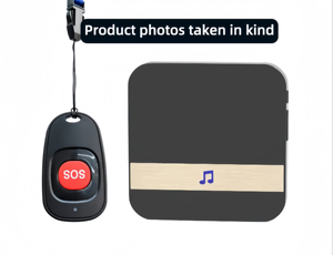 Sonnette sans fil puissante, dispositif d'appel pour personnes âgées, alarme personnelle intelligente avec fonction SOS, 433 MHz, 60 sonneries, facile à utiliser - Product Image 2