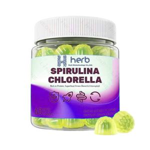 Gomitas de Espirulina y Chlorella de Marca Privada OEM/ODM, Superalimento, Suplemento de Belleza, Algas Marinas, Clorofila, Aclarante de Piel, 60 Unidades para Adultos - Product Image 1
