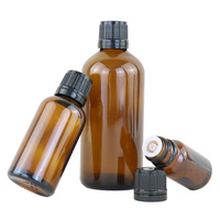 Bouteille compte-gouttes en verre vide de 100 ml, ambre brun, pour huiles essentielles, avec bouchon et capuchon à vis – Vente en gros usine