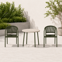 Fauteuil d'extérieur moderne et minimaliste en rotin PE tressé à la main, idéal pour patio et jardin – Vente directe usine