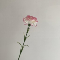 Q-1112 Vente en gros de fleurs artificielles à toucher réel, œillets simples pour la décoration de la maison