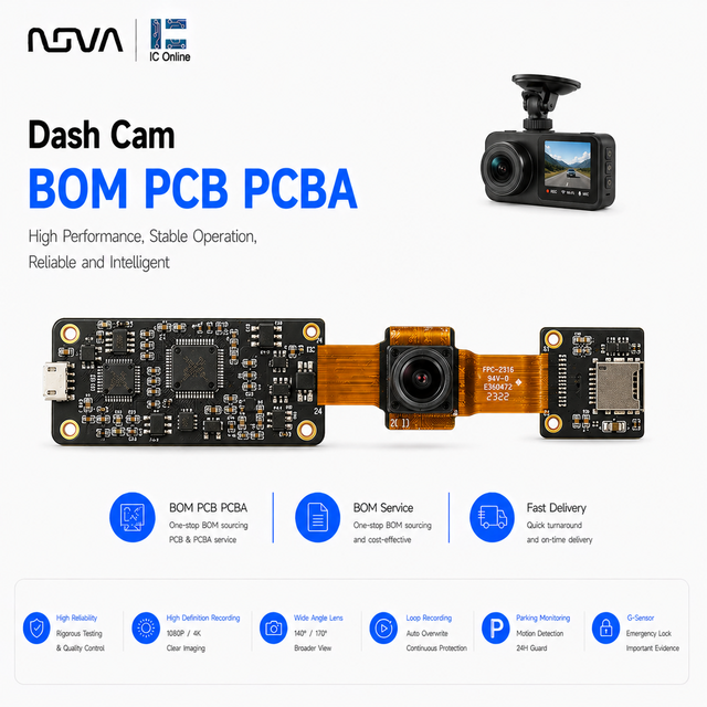 Dash Cam Camera tracking record Control board OEM Bom list service Rigid-Flex PCB PCBA customise