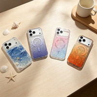 Coque de téléphone magnétique double couche IMD, effet tourbillon scintillant, antichoc, protection pour iPhone 17 Air 16 15 14 Pro Max