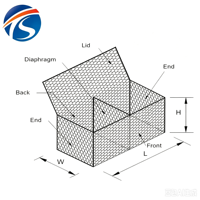 Grillage en alliage de zinc-aluminium anti-corrosion 80*100mm pour cages en pierre de soutènement côtier