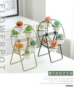Soporte de Metal para plantas con 6 macetas suculentas, estante de exhibición decorativo moderno, envío directo - Product Image 4