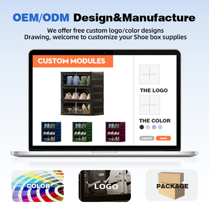 Wanuo Đen xách tay nhựa tủ giày Một Mảnh Dễ dàng cài đặt tủ giày nhựa Logo tùy chỉnh Tủ giày nhựa - Product Image 6