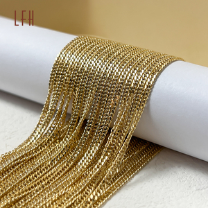 Collar Hueco Au750 Cadena de Eslabones Cubanos Joyería de Oro Real de 18k Gargantilla Hueca Oro 18k Original Joyería de Oro Real al por Mayor - Product Image 2