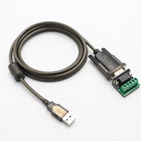 Cable Convertidor de Línea Serial USB a RS485 de 9 Pines DB9 con Protección Contra Sobretensiones, Chip FTDI, Adaptador USB a RS-485 con Bloque de Terminales