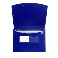 Boîte de classement en plastique personnalisée à 12 pochettes, porte-documents extensible avec fentes pour cartes, pour billets et documents