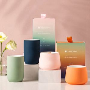 ชุดเทียนหอมเซรามิกเคลือบด้าน Mescents รูปทรงกระบอก สำหรับตกแต่งบ้าน - Product Image 1