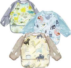 Baby Bibs Toddler Long Sleeve Scarf <b>Waterproof</b> Art Smock Feeding Bib <b>Apron</b> Infant Boys Girls Burp Clothing <b>Apron</b> - Product Image 2