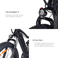 AMYET Vélo tout-terrain électrique 1000w48v à gros pneus, vélo à suspension intégrale à vendre, vélo électrique avec batterie de 16Ah