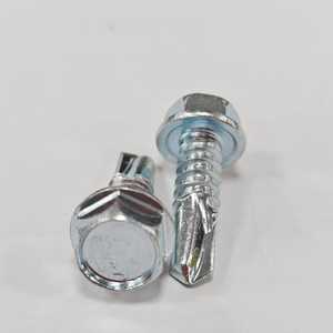 Vis autoperceuses M4.8 x 22 mm à tête hexagonale avec rondelle, CR3+ Zinc 5U plaqué au four 4H, vis pour métal, acier au carbone C1022, Homn Reen - Product Image 5