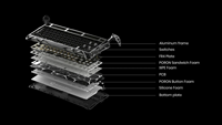 Teclado Mecánico Inalámbrico para Juegos GravaStar Mercury K1 Pro, Tres Modos, 2.4Ghz, Diseño de 79 Teclas, RGB, Marco de Aluminio Negro Mate