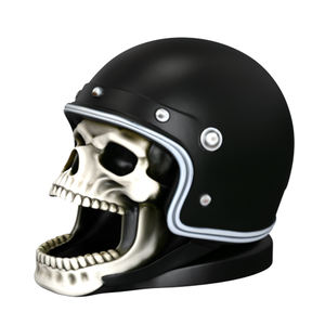 Großhandel Premium Resin Skull Aschenbecher mit Motorrad helm Anpassbare Gothic Smoking Tray für Bars & B2B Groß bestellungen - Product Image 2