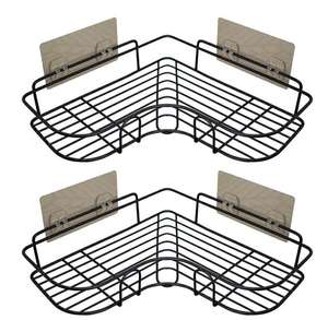 Organizzatore di stoccaggio Caddy per doccia ad angolo in ferro adesivo da 2 pezzi per bagno in cucina - Product Image 1