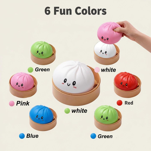 Kawaii Food Steamer Stretchy <b>Desk</b> <b>Toy</b> Giant Glitter Colorful Dumpling Stress Balls Fidget Sensory Squishy <b>Toy</b> - Product Image 4