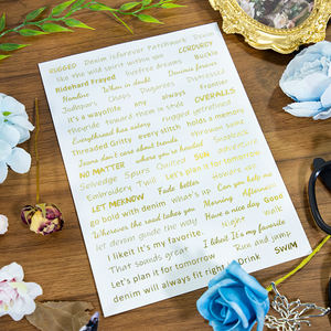 Vente en gros de scrapbooking de luxe écologique résistant aux UV en aggloméré pour pouvoir écrire des autocollants décoratifs de la série Blue Denim - Product Image 6