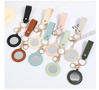 Porte-clés miroir miniature papillon multicolore en PU, miroir cosmétique de poche portable, porte-clés, logo personnalisé, pendentif pour sac à main femme, cadeau