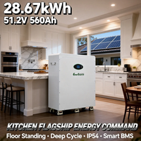 Baterai Lithium 51.2V 48V 560Ah 28kWh untuk Sistem Tenaga Surya Off Grid Tipe Berdiri dengan Roda
