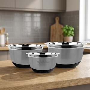 ขายส่งชามผสมกันลื่น ชุด 3 ชิ้น สีเทา - Product Image 1