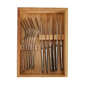 Caja organizadora de madera para cuchillos y tenedores con tapa, caja de almacenamiento de bambú para cubiertos, rectangular, 25X11X4, hecha a mano - Product Image 2